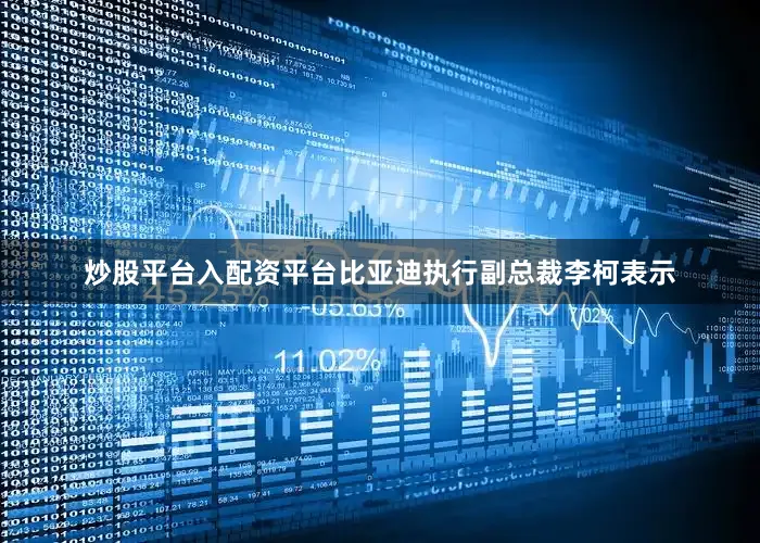 炒股平台入配资平台比亚迪执行副总裁李柯表示