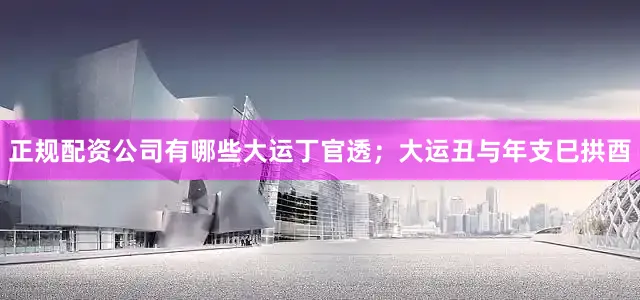 正规配资公司有哪些大运丁官透；大运丑与年支巳拱酉