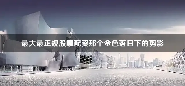 最大最正规股票配资那个金色落日下的剪影